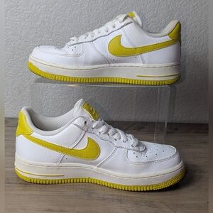 NIKE AIR FORCE 1 LOW WHITE BRIGHT CITRON SNEAKER AH0287-103 WOMEN'S SZ 7